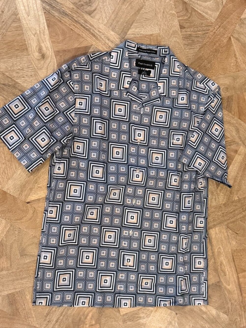 Paul Fredrick Men's Short Sleeve Button Up Cotton Shirt